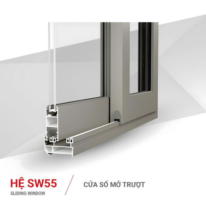 Cửa nhôm Maxpro hệ SW55 – Cửa sổ mở trượt